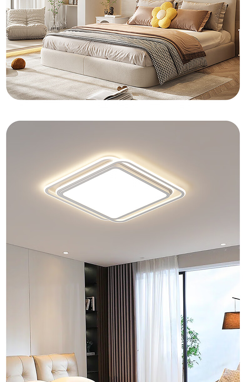 GUJIA LED Ceiling Light, Nordic Style for Living Room And Bedroom, Eye-Protection, Puri Light Source, Lighting Fixture - 90cm [Installation Included] 25