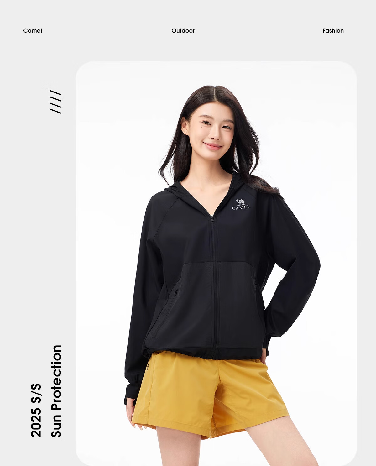 CAMEL Cold White Original Yarn Sun Protection Clothing UPF50+, Quick-Drying High-Elasticity Sun Protection Jacket A15BAVV086, Phantom Black 2XL 30
