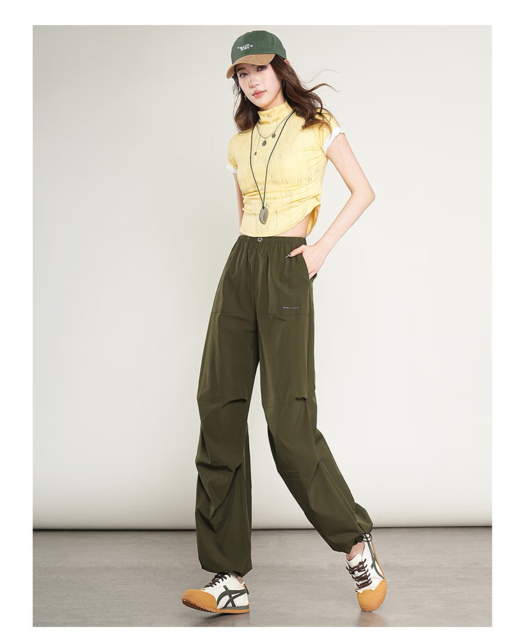 Ziyouxi Women's Cargo Pants, Summer Lightweight Ice Silk Quick-Dry Casual Wide-Leg Pants, 2026 New High-Waist Slimming Hiking Sports Trousers 15