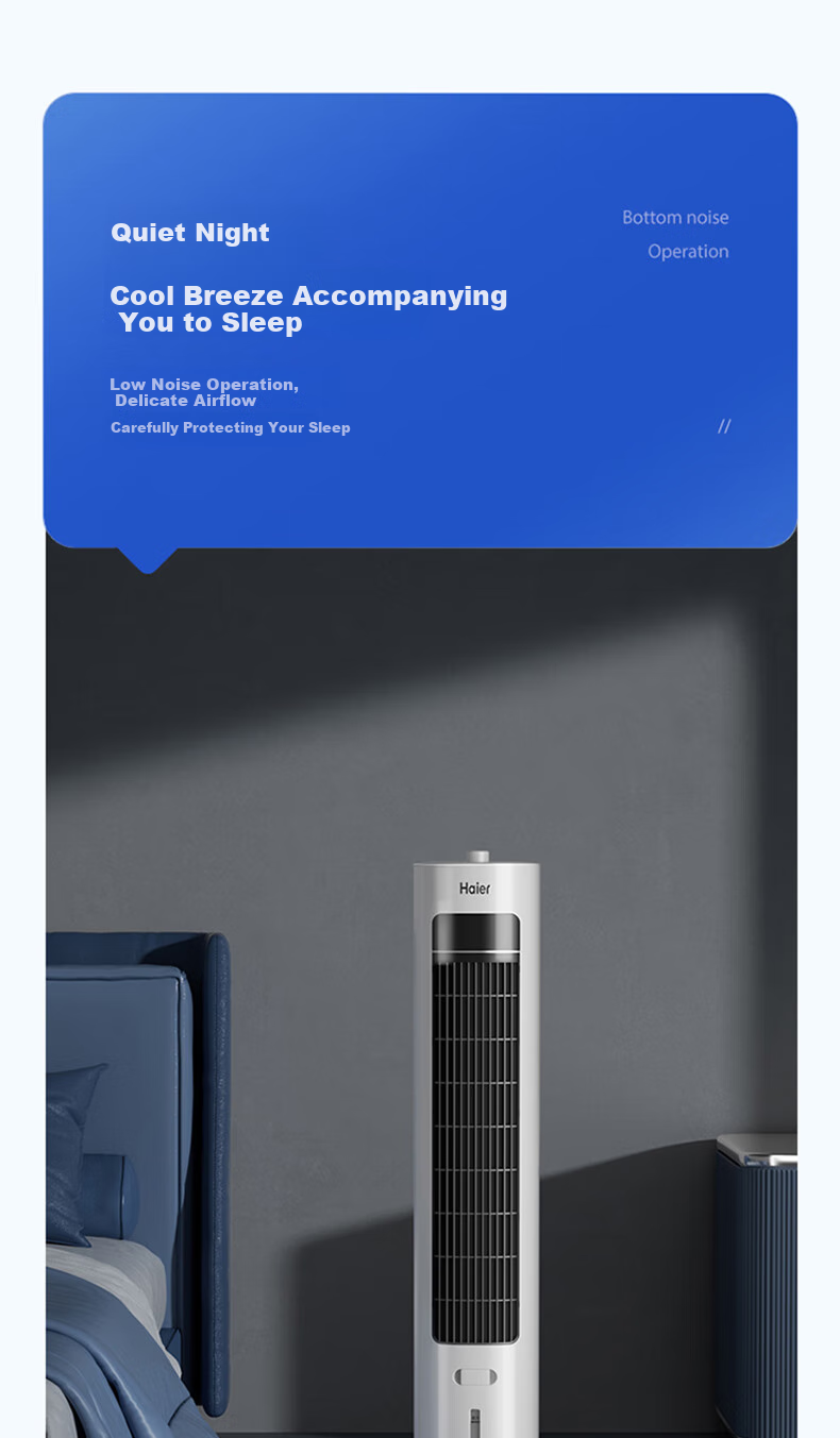 Haier Air Cooler, Home Cooling Fan, Quiet Electric Fan, Cold Air Machine, Water-Cooled Tower Fan, Humidifying Air Conditioner, Self-Operated Bladeless Fan, Powerful Cooling Mini Air Conditioner HFZ-J8625A 8