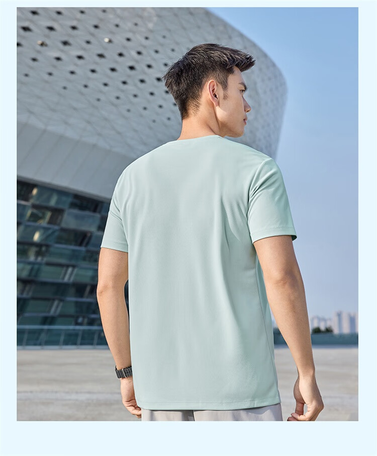 XTEP Men's Sports Short-Sleeve T-Shirt, Summer Quick-Dry Ice Silk Top for Outdoor Training And Students 15