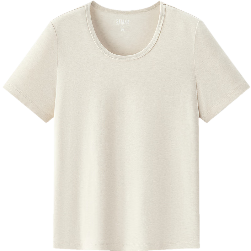 Semir Women's Short Sleeve T-Shirt, Cropped Fit, Slimming, Regular Shoulder, Inner Wear, Summer Cool Feel, Fitted Base Layer, 109326100001