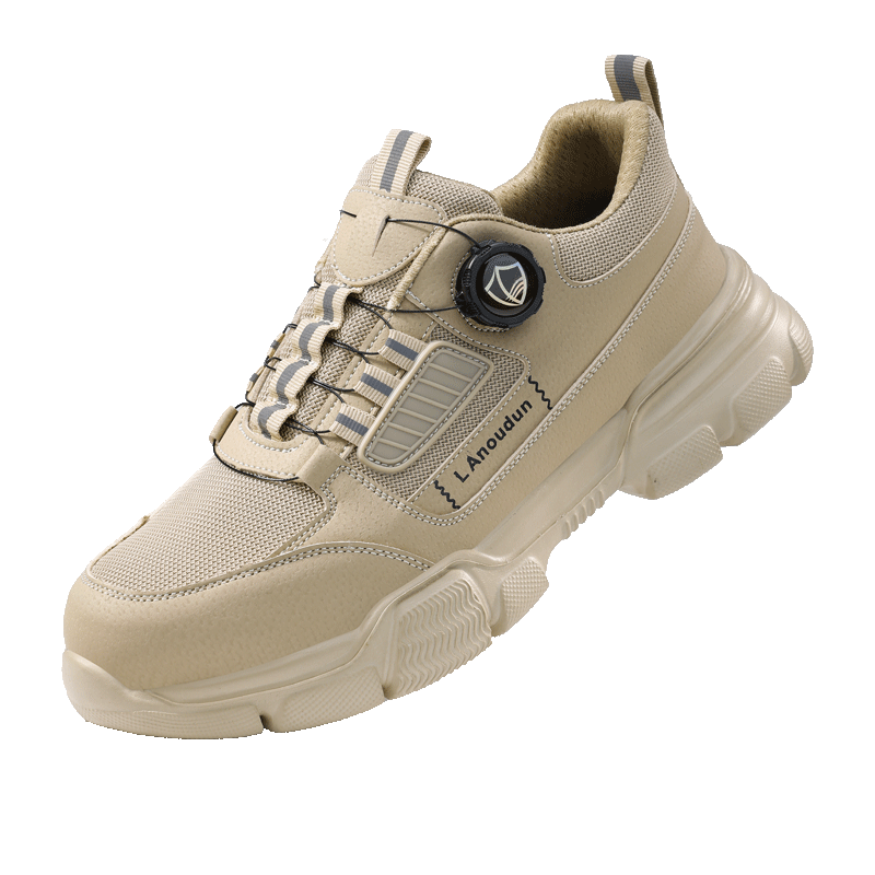 Blue Owl Shield Men's Lightweight Soft Sole Safety Work Shoes Anti-Smash Steel Toe Anti-Puncture Durable Construction Shoes D267-1 Size 39
