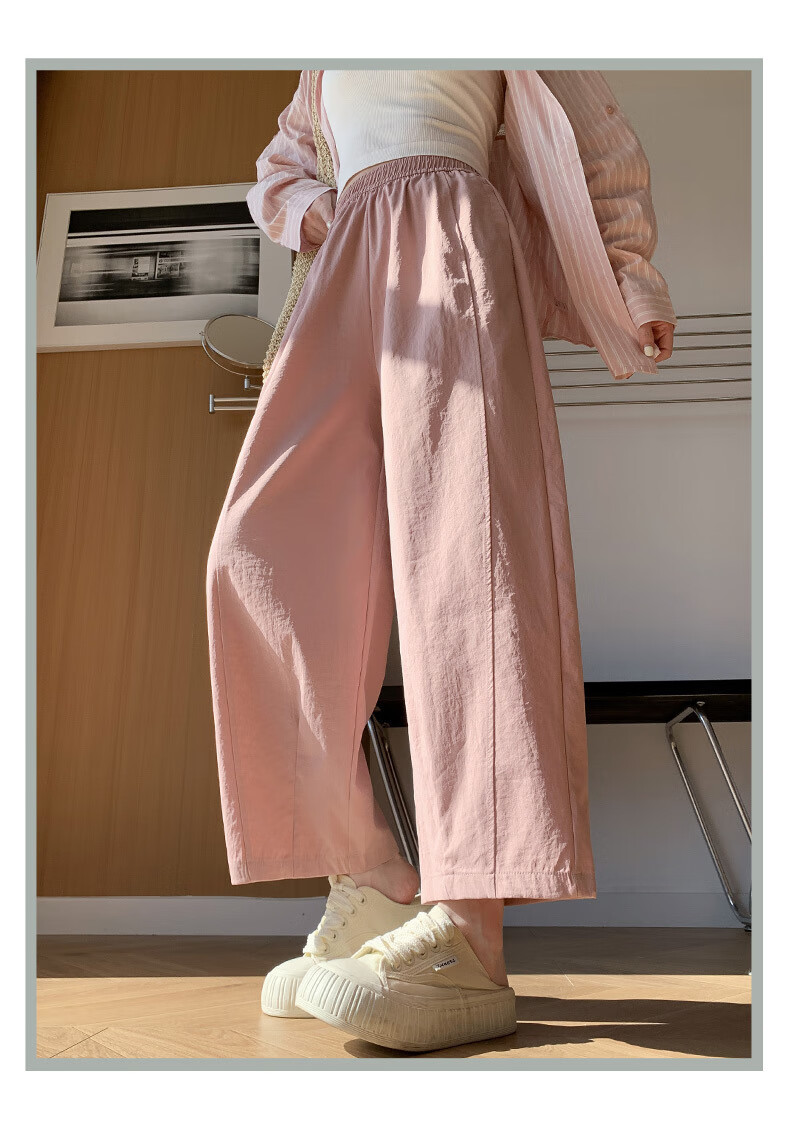 LangSha Women's Summer Thin Harem Radish Pants Granny Style Slim Fit 2025 New Petite Naifu Trousers 3