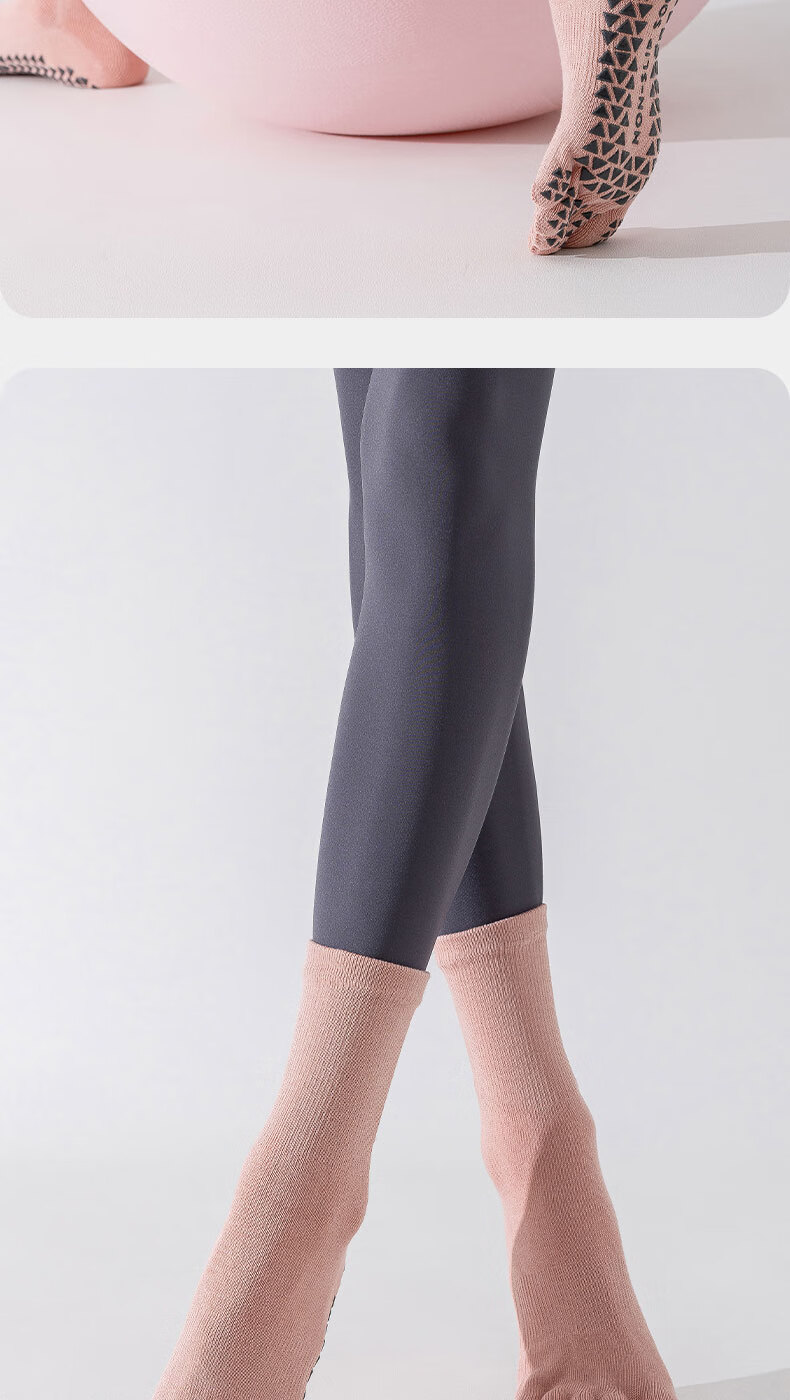 Ziyouxi Women's Yoga Socks 2 Pairs Mid-Calf Non-Slip Pilates Five-Toe Sports Dance Fitness Summer 9