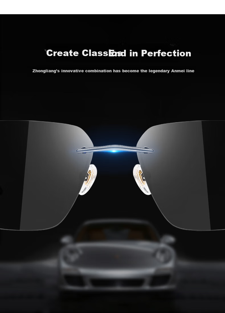 CAPONI Ultra-Light Pure Titanium Sunglasses for Men, Photochromic Polarized Sunglasses, Day And Night Use, UV Protection, Frameless Glasses for Driving 4