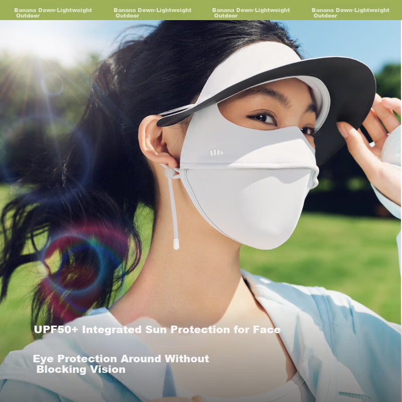 Beneunder Face Covering for Women with Brim, Full Face Sun Protection Mask, UV Protection Mask, Tea Mist Gree