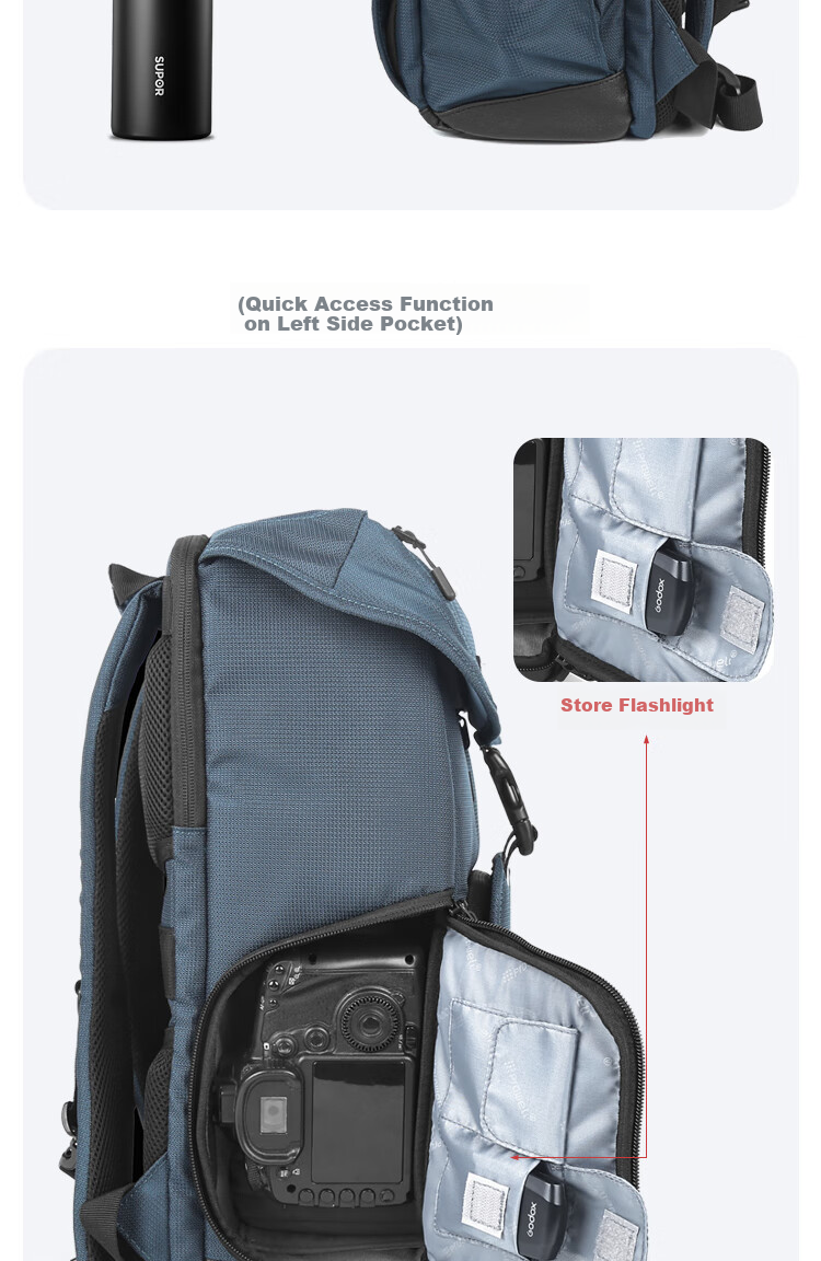 Pulewei DSLR Camera Bag, Backpack Photography Bag, Digital Canvas Outdoor Waterproof Travel Backpack 12
