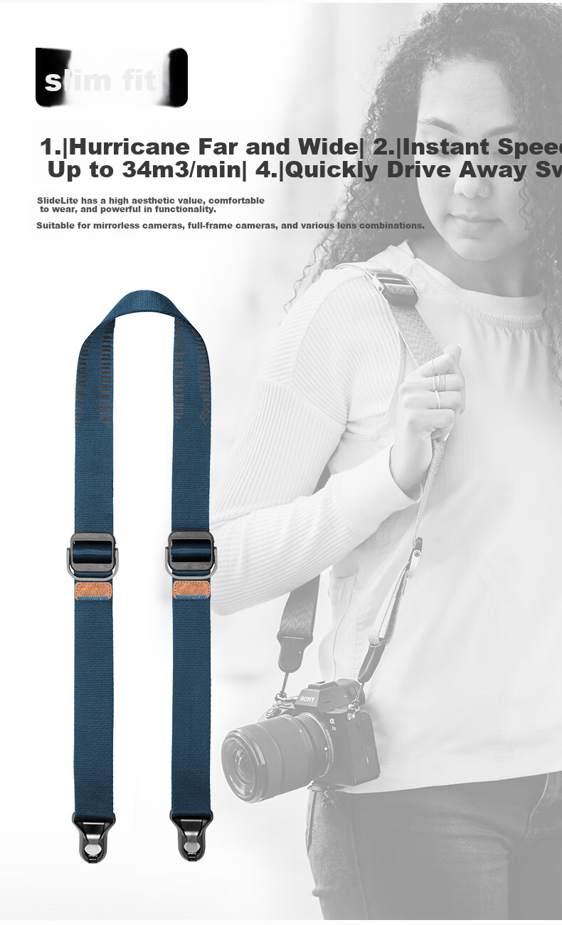 Dianfengsheji Peak Design Camera Shoulder Strap Slide Lite, Multifunctional Slim PD Quick-Release Pressure-Relief Strap, DSLR Mirrorless Digital Camera Lanyard, Crossbody Strap 2