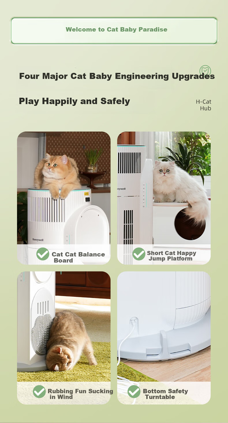 Honeywell Pet Air Purifier for Cats, Removes Cat Hair, Formaldehyde Odors, Allergens, Sterilizes And Disinfects, Mother And Baby Grade, Zero Ozone Leakage, Hohabao H-Cat Hub 7