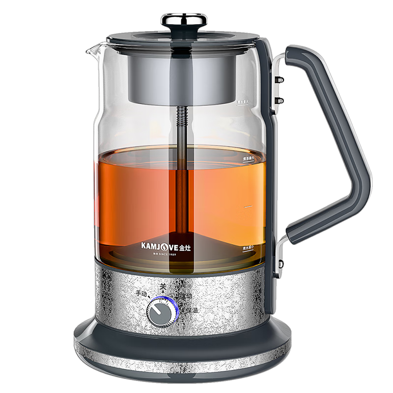 KAMJOVE Pure Titanium Tea Maker, Spray-Type Health Tea Pot, Water Boiler, Tea Brewing Pot with Heat Preservation, All-In Automatic Electric Kettle, 1.5L Tea Maker, A-59T
