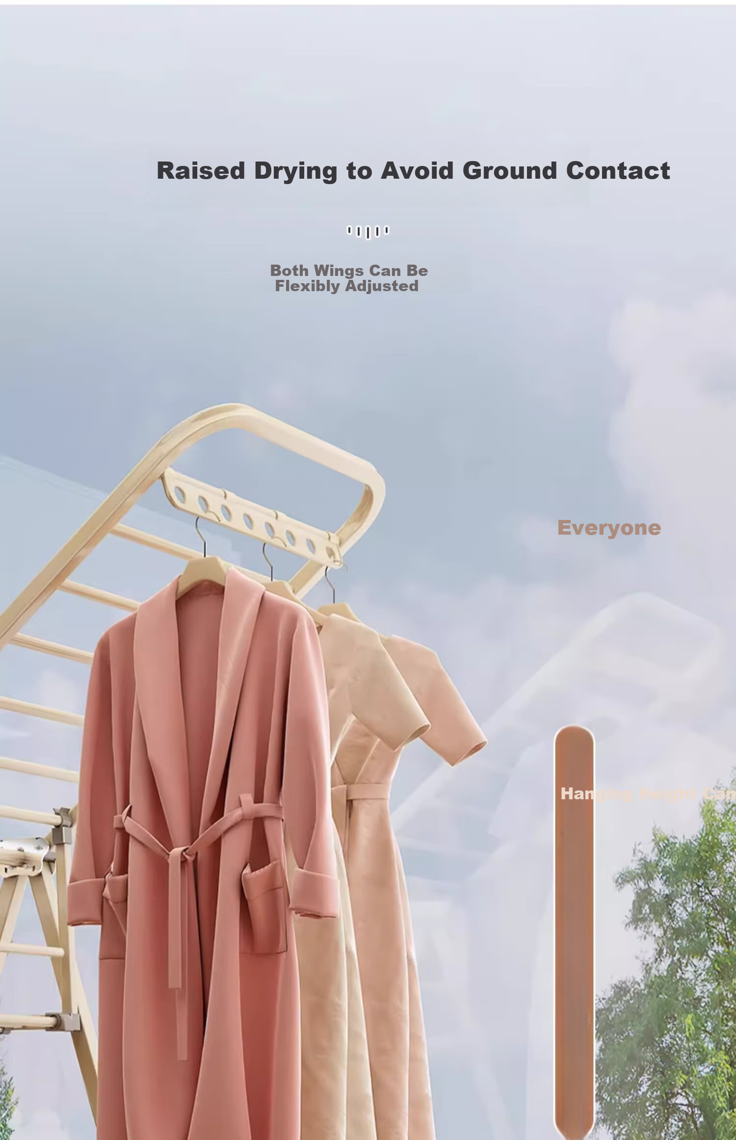 MUYA Folding Clothes Drying Rack, Floor-Standing Indoor Hanger, Foldable Carbon Steel, 180cm, Balcony Large Item Drying Rack, No Installation Required 6