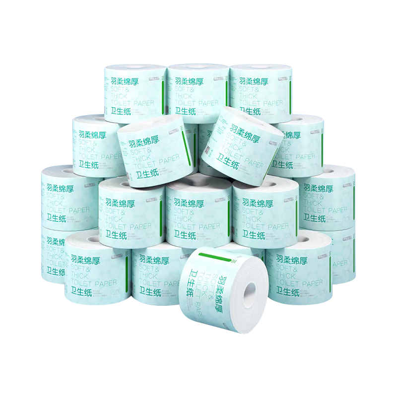 JD Jingzao Ochama Soft Thick Toilet Paper Core Roll 200g*27 Rolls