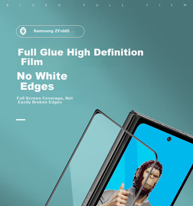 BLUEO Screen Protector for Samsung Z Fold 5/4, Samsung W23 Tempered Glass Film, Anti-Static, Shockproof, Wear-Resistant, Anti-Fingerprint Protective Film 1