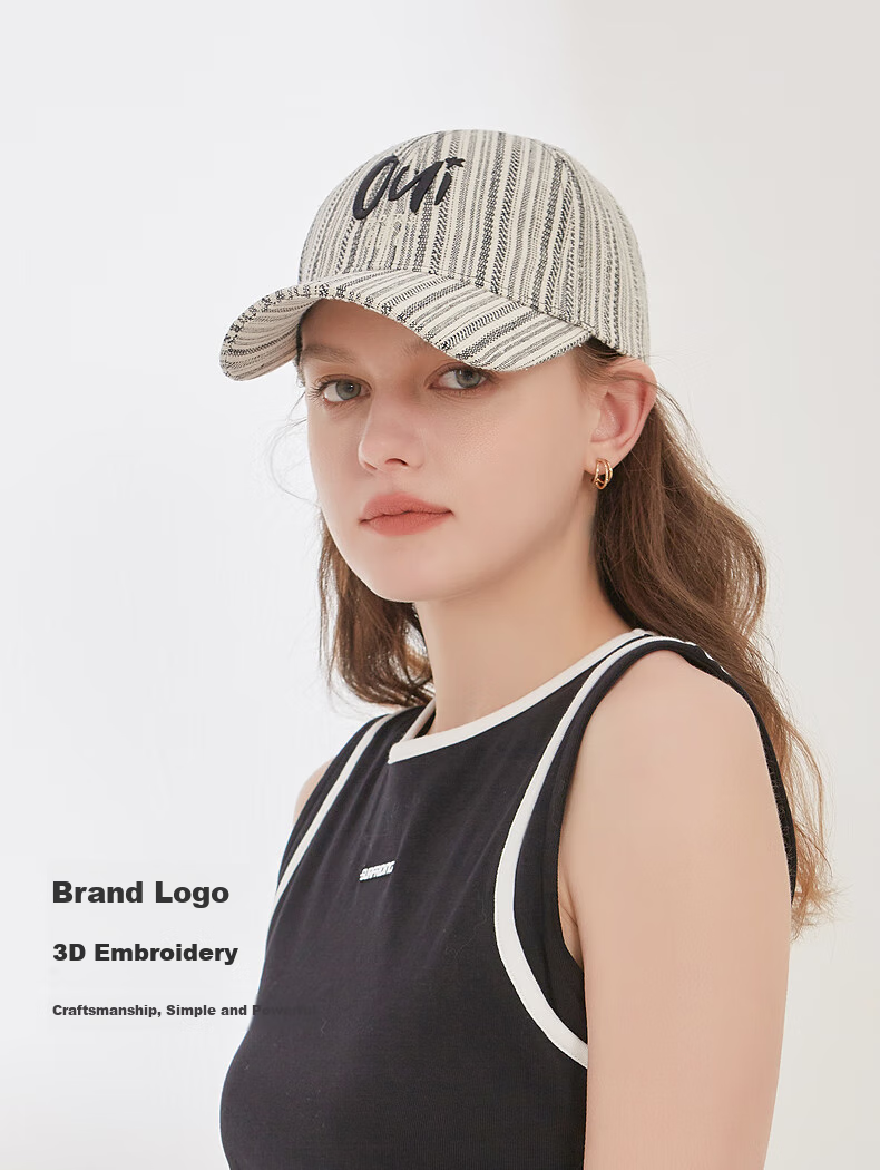 ELLE Baseball Cap for Women, Outdoor Fashion, Three-Dimensional Embroidery, Sun Protection, UV-Resistant, Large Head Circumference, Duck Tongue Hat, Mid-Autumn Festival 8
