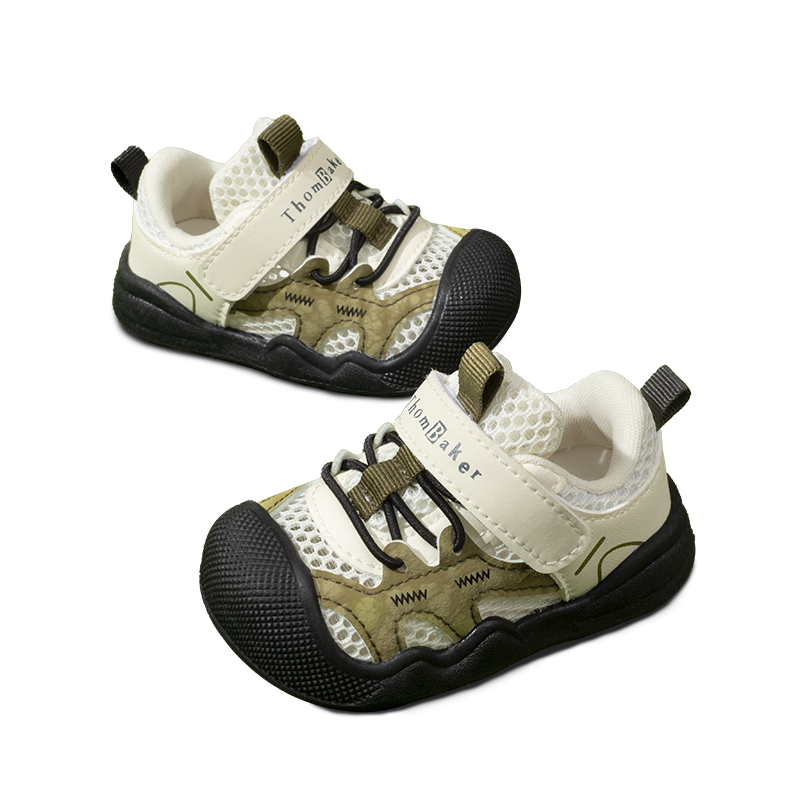 Tomberk Toddler Walking Shoes Boys Baby Shoes Spring Summer Mesh Shoes Infant Soft Sole Functional Shoes Girls Kids Shoes Army Green Size 20