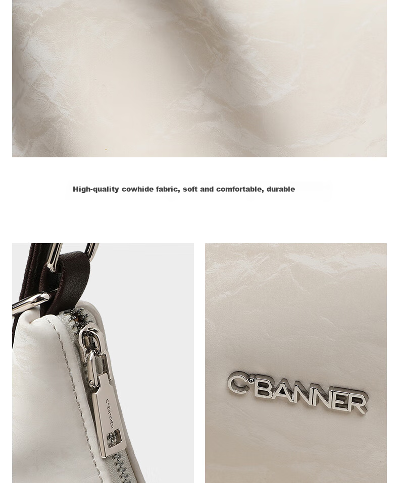 C.BANNER Women's Handbag, Cowhide Shoulder Bag, Crossbody And Backpack, Light Luxury Versatile Brand, Birthday Gift for Girlfriend on May 20 7