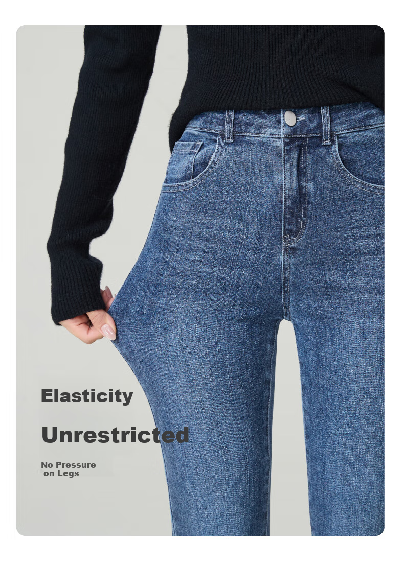 ESE-Y Spring New Loose-Fitting Slimming Petite Slim-Fit Cigarette Pants, Denim Blue, Size 29 10