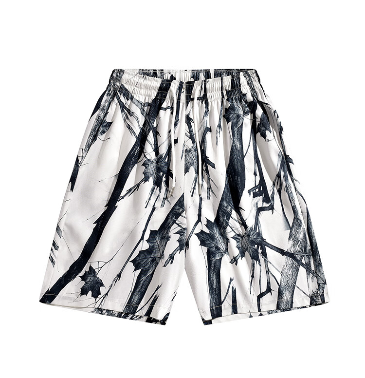 GENIOLAMODE Men's Shorts, Drawstring Five-Point Pants, Loose-Fitting Fashionable Casual Beach Shorts, Versatile Summer Trousers 6