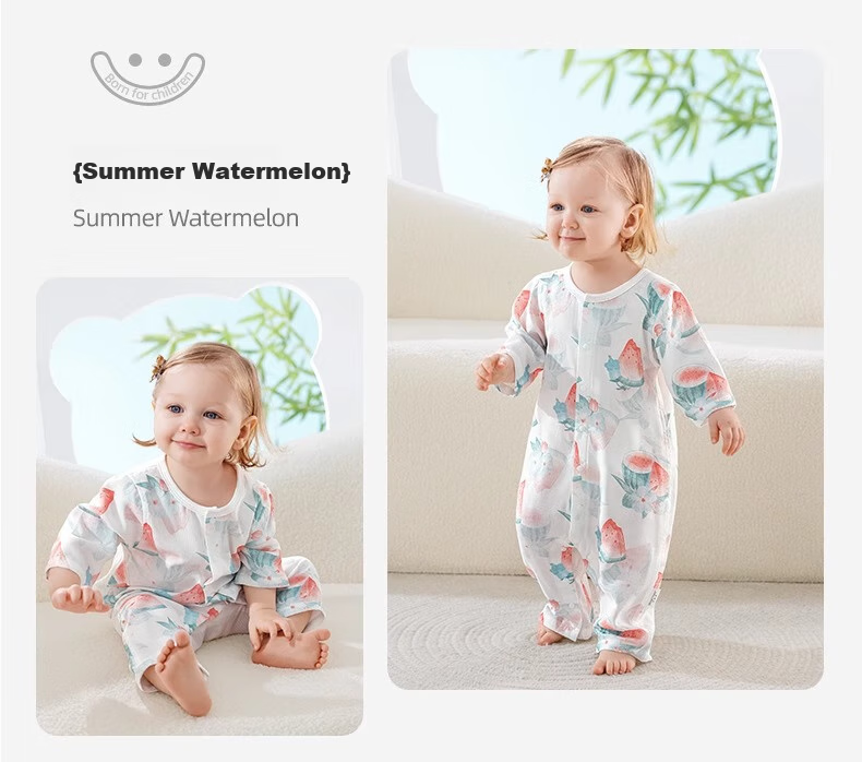 Beitaisi Baby Clothes, Summer Thin Romper, Infant Back Mesh Breathable Three-Quarter Sleeve Air Conditioning Suit Pajamas 20