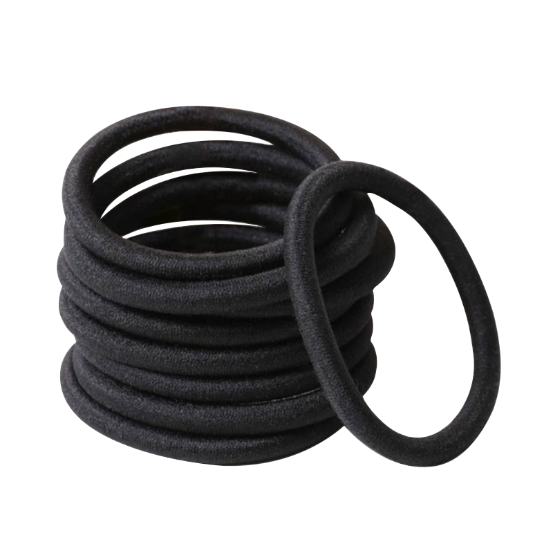 UPLUS Thick High Elastic Hair Ties 12-Pack No Trace Durable Hair Bands Black Rubber Bands Hair Elastics
