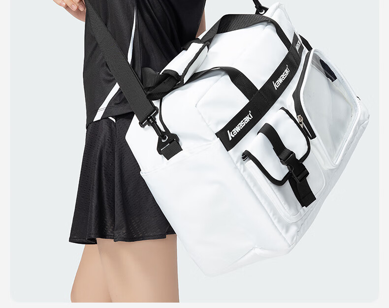 KAWASAKI Badminton Bag Pain Bag Series Large Capacity Multifunctional Compartment Sports Handbag Shoulder Bag C8147 Black 8