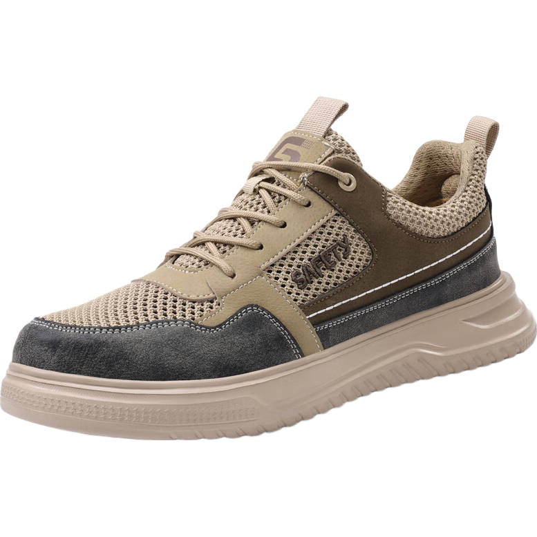Fumeier Men's Safety Work Shoes F080T Steel Toe Cap Anti-Smash and Puncture Lightweight Comfortable Construction Site Shoes Size 42