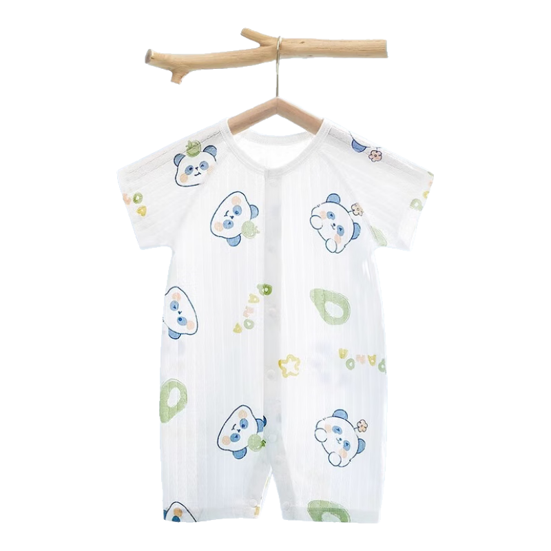 AIBEDILA Baby Clothes, Summer Thin Style, Newborn Infant Sleepwear, Outdoor Wear for Boys And Girls, Baby Air Conditioning Short-Sleeve Summer Outfit, Onesie