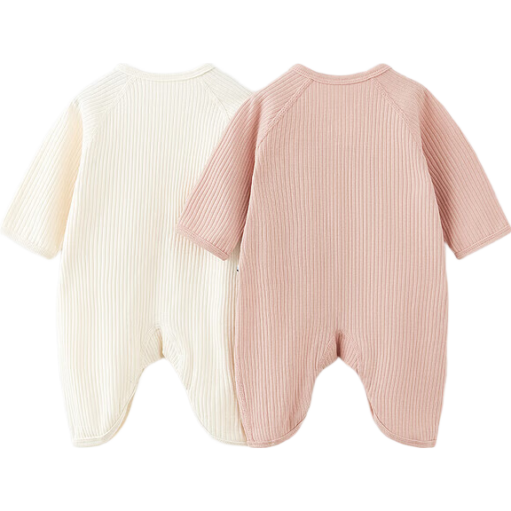 TONGTAI Baby Romper Spring And Autumn Newborn Clothes Pure Cotton Infant Butterfly Suit 2-Piece Set Pink 66cm