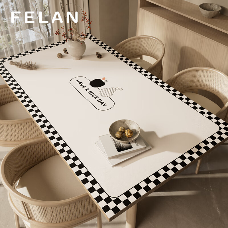 Fengliang Waterproof Oil-Resistant Thickened Table Mat Tablecloth Desktop Protective Mat Stain-Resistant Wash-Free Heat Insulation Coffee Table Desk Mat Customizable
