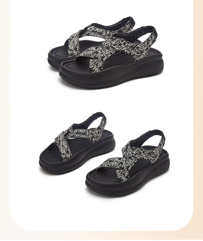 DAPHNE Women's Guofeng Roman Sandals Spring 2026 New Thick-Soled Sporty Beach Shoes with Skirt Matching 19