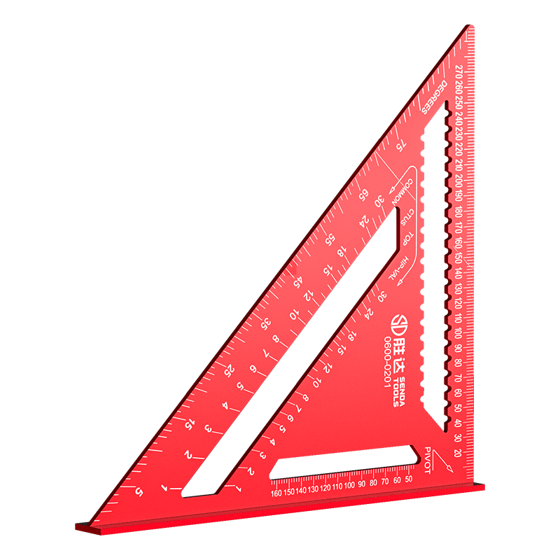 Shengda Aluminum Alloy Multifunctional 90-Degree Triangle Ruler 45-Degree High-Precision Carpenter Carpenter's Square for Woodworking and Renovation