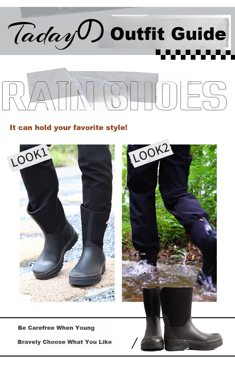 Jolly Walk Non-Slip Wear-Resistant Fishing Shoes Waterproof Rain Boots JW8101, Black Low-Cut Size 41 9