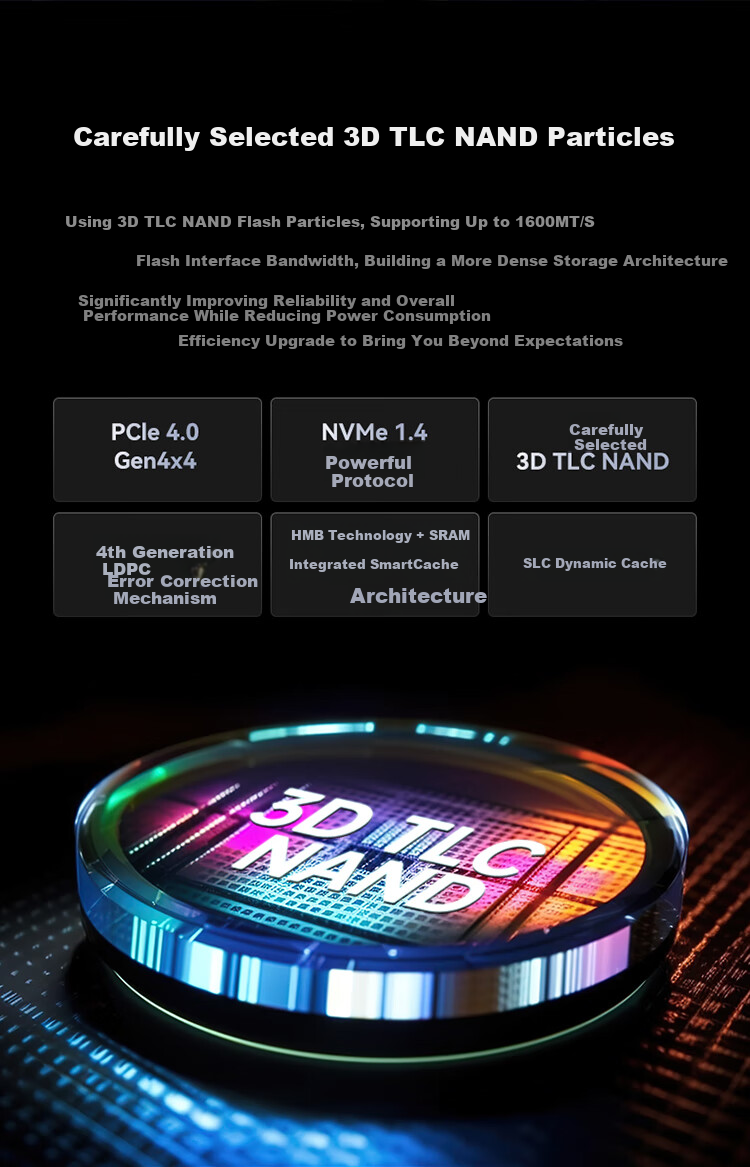 KingSpec 1TB SSD NVMe 2242 M.2 Interface, Selected TLC NAND, PCIe 4.0, Read Speed 4800MB/s, AI PC Storage Accessory 5