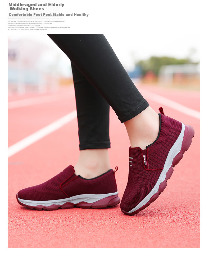 Pounise Middle-Aged And Elderly Walking Shoes, Comfortable Lightweight Mom Shoes for Women, PYX-LK6952, Purple, Size 41 6