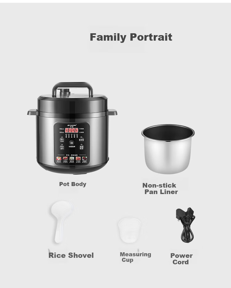 PESKOE Electric Pressure Cooker, High-Pressure Cooker, 6L Dual Inner Pot for Home Use, Multi-Functional Rice Cooker, LJ60C-02YD 19