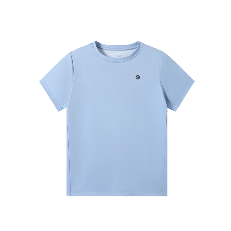 JD Original Children's Clothing, Boys And Girls, Spring And Summer Versatile Big Kids, Cool Comfortable Breathable Sports Short-Sleeve Quick-Dry T-Shirt, Light Blue S