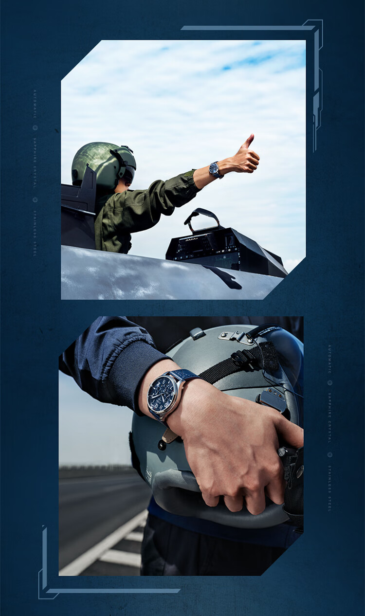 FIYTA Mach J-20 Special Commemorative Edition Ultra-Thin Multifunctional Mechanical Movement Black Dial Leather Strap Watch, Holiday Gift 13
