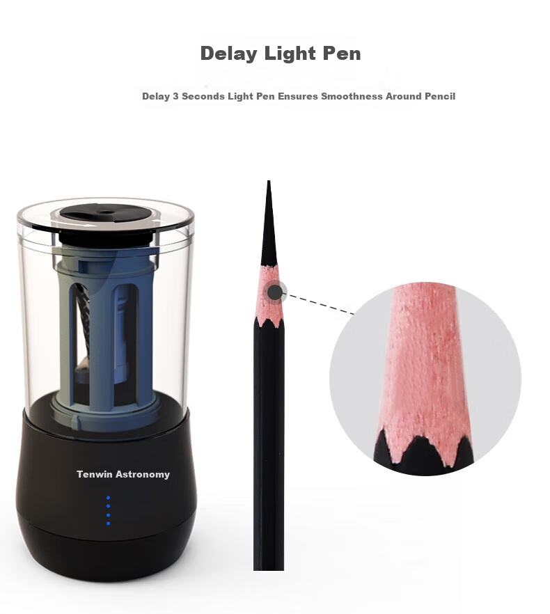 TEN-WIN Automatic Electric Pencil Sharpener for Sketching, Art Students' Carbon Pen Sharpener, Study Stationery Pencil Sharpener MS5301-6 11