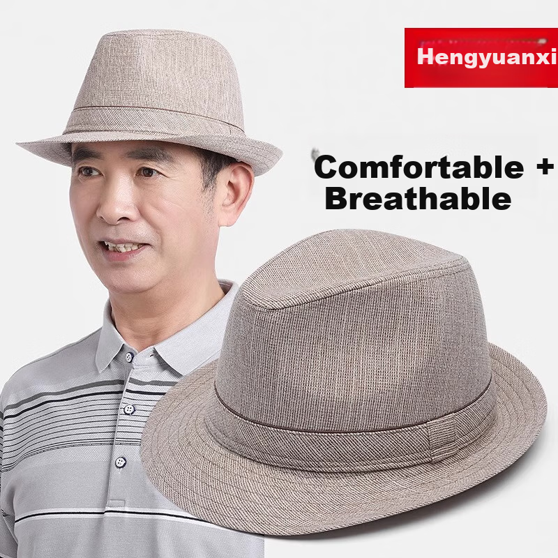 Hengyuanxiang Sun Hat for Men, Middle-Aged And Elderly, Breathable Summer Hat, Straw Hat, Sun Hat for Fathers, Grandfathers, And Old Me