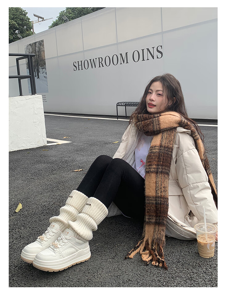 Josiny Thick-Soled White Sneakers for Women, Spring And Autumn 2026 New Style Soft-Soled Board Shoes Versatile Breathable Sports Casual Shoes Beige/apricot 39 16
