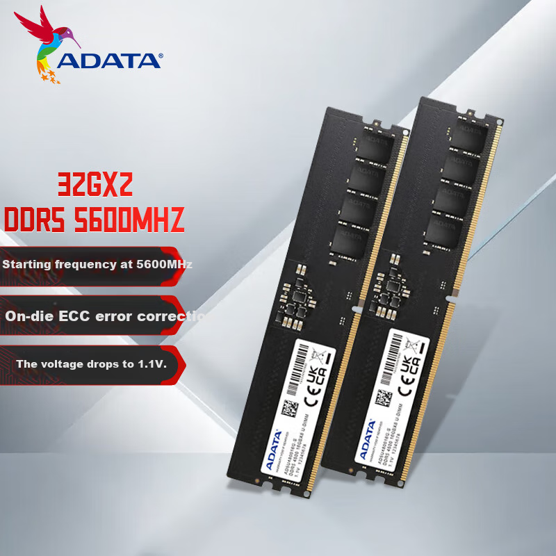 ADATA 64GB (32GB X 2) Kit, DDR5 5600 Desktop Memory Module, Wanziqianhong