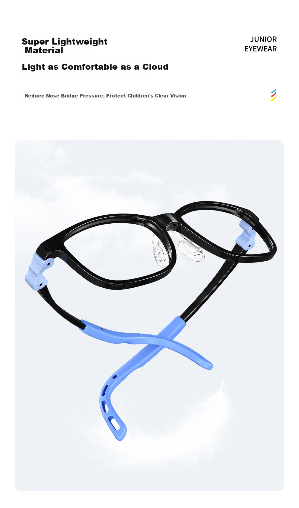 Wanpishu Professional Eyeglass Frames for Children Aged 6-12, Suitable for Prescription Lenses, Blue Light Blocking, Anti-Myopia Lenses, And Anti-Slip Desig 4