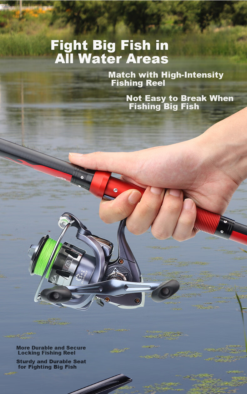 Taigek Fishing Rod Set with Fire Wolf 3.0-Meter Carbon Fiber Casting Rod And Sea Rod, Complete Fishing Tackle Kit 15