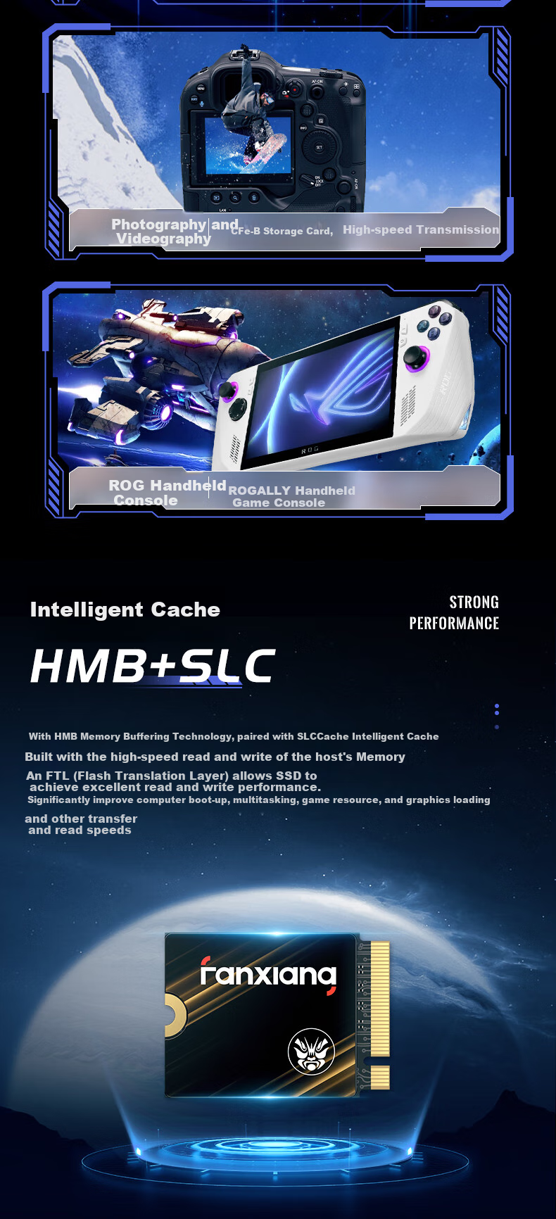 FANXIANG 500GB SSD Solid State Drive M.2 Interface NVMe Protocol PCIe 4.0 Read Speed 7300MB/s 2230 Size Gaming Handheld Expansion S730 6