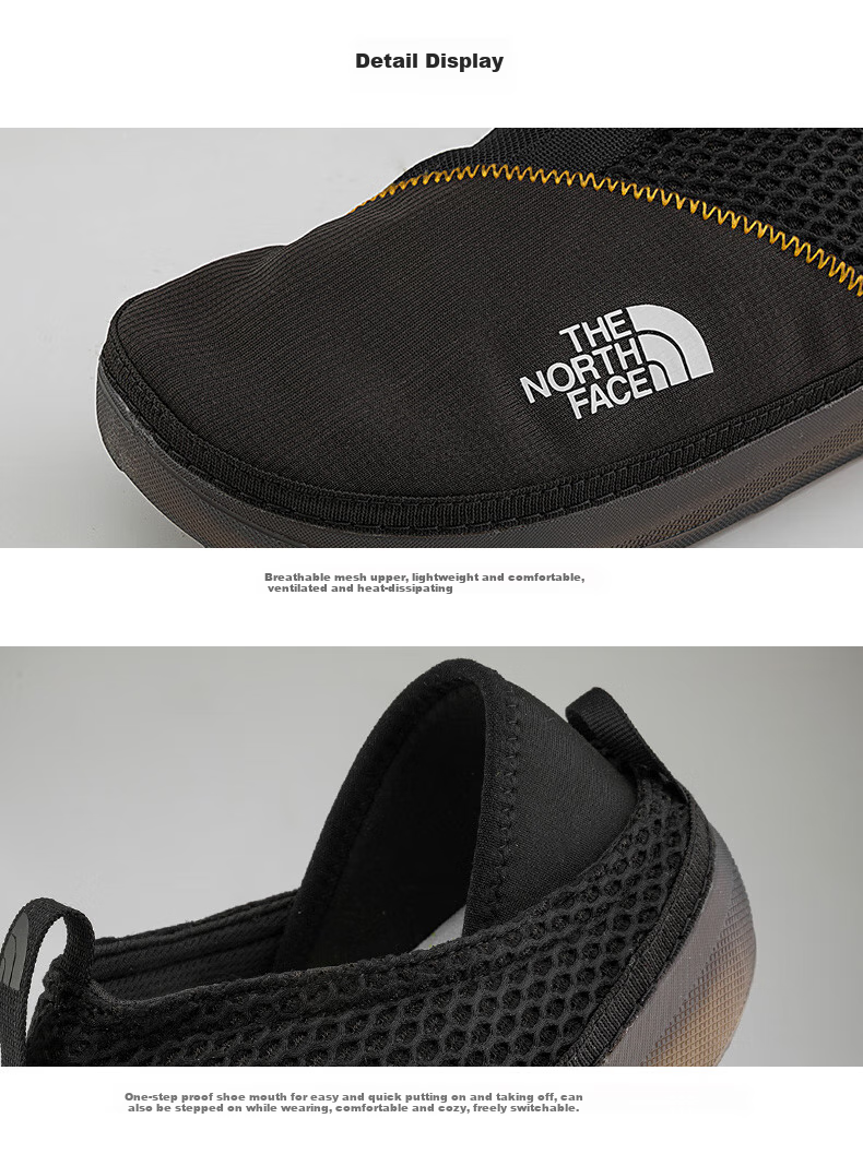 The North Face Unisex Casual Shoes Breathable Mesh Camp Shoes 7W4D Black/KX7 9 3