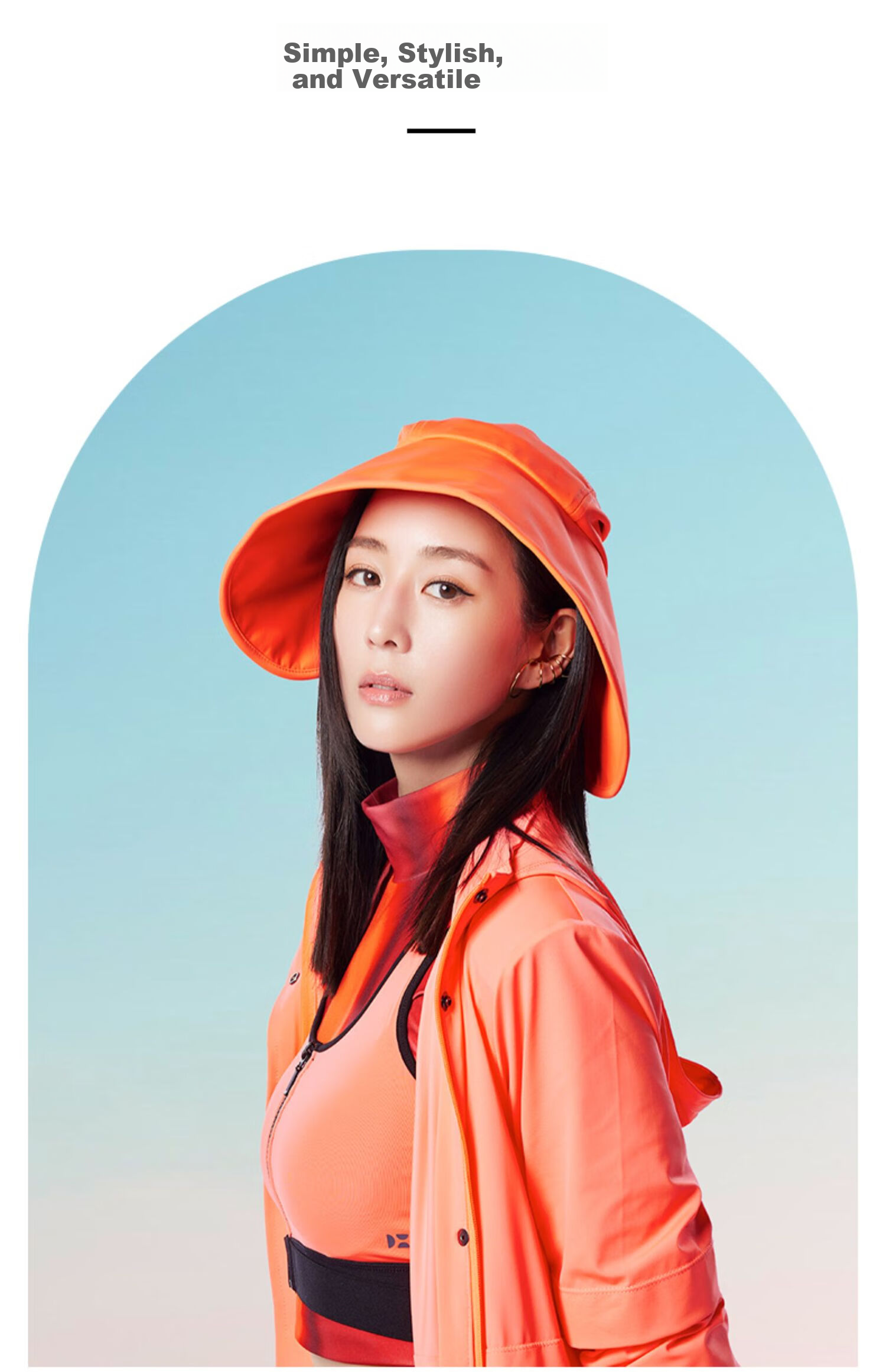 HOII Sun Protection Hat for Women, UV-Resistant Summer Wide Brim Round Bucket Hat Sun Visor Red 7