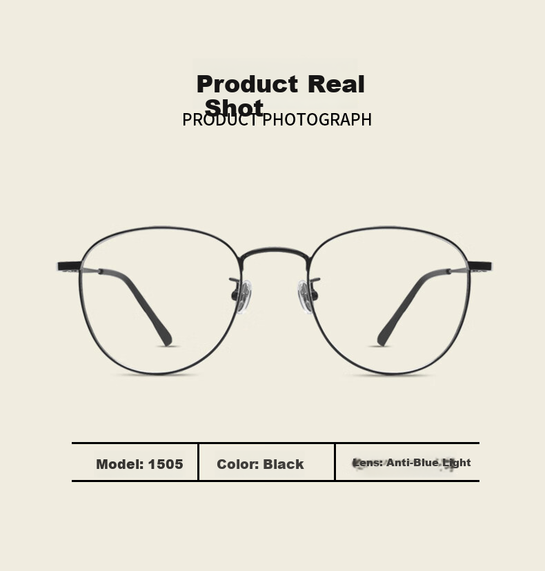 Gameking Blue Light Blocking And Radiation Protection Glasses for Men And Women, Titanium Frame Non-Prescription Protective Eyewear for Myopia, Can Be Fitted with Prescription Lenses, Model 1505 Black 12