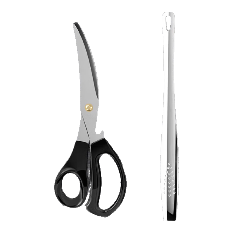 Vijian BBQ Tongs Grilling Tools BBQ Scissors Barbecue Set Steak Tongs Food Clip 2-Piece Set
