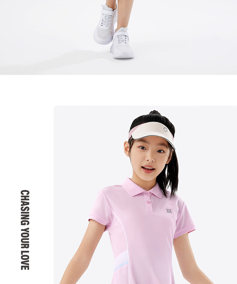 361° Children's Clothing, Girls' Summer Dress for Older Kids, Quick-Dry Breathable Sports Outdoor Dress, Pink, Size 130 25